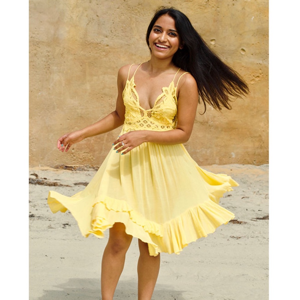 Free People Lemon Adella Slip Dress